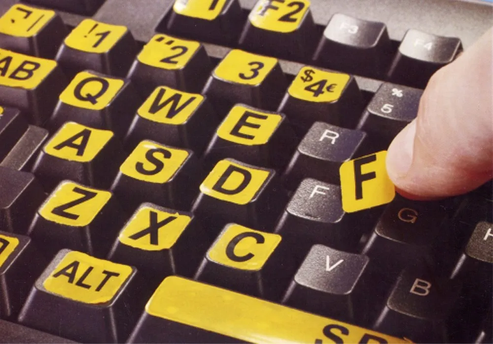 Etiquetas de letra grande para teclados de computadora